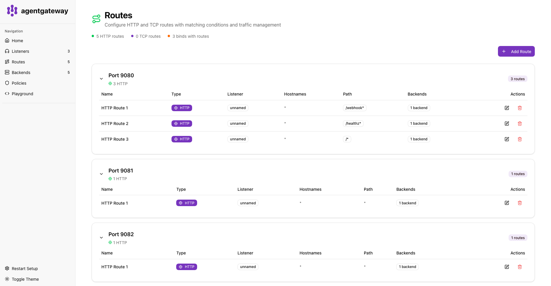 AgentGateway Routes