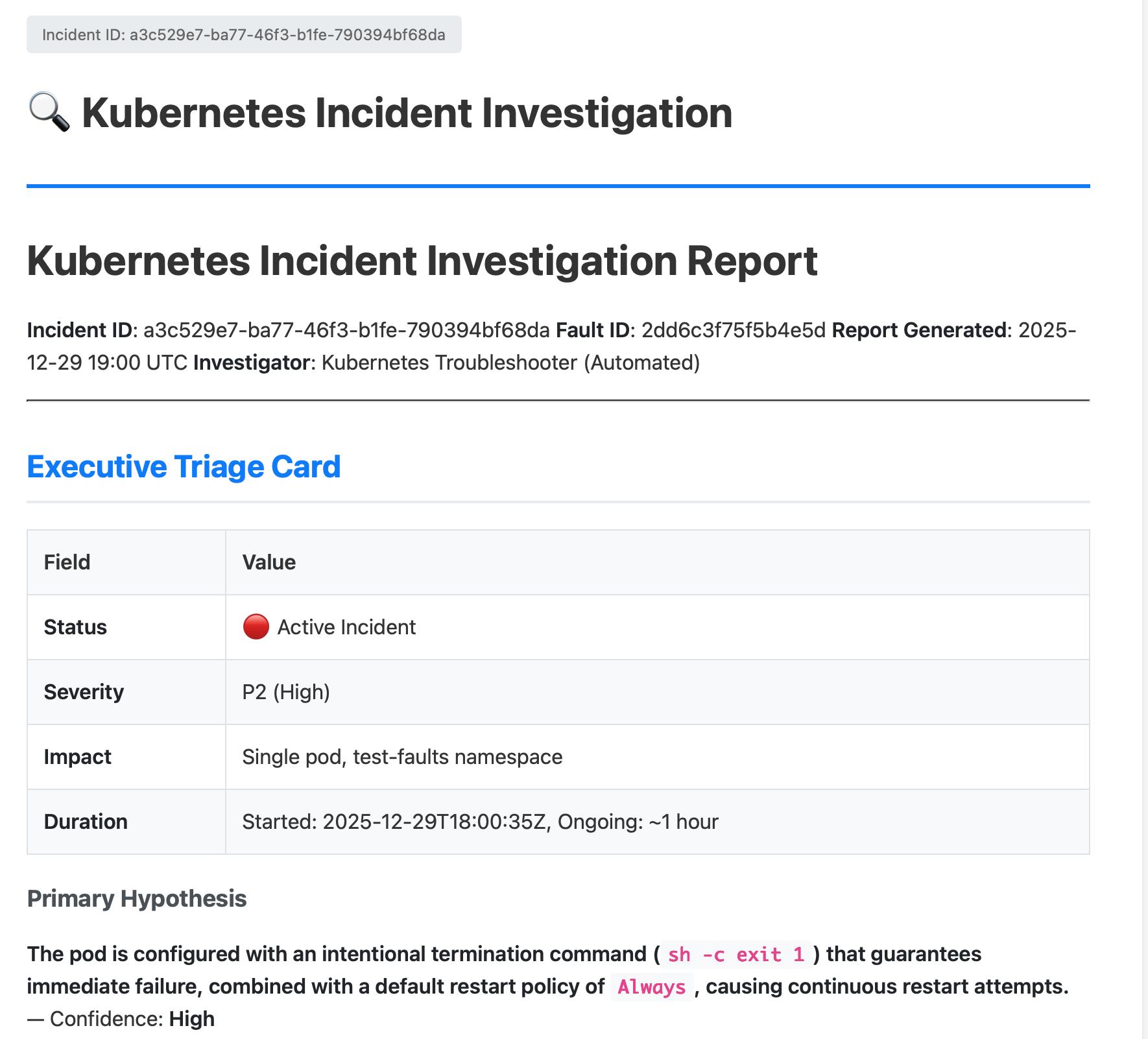 Investigation Report